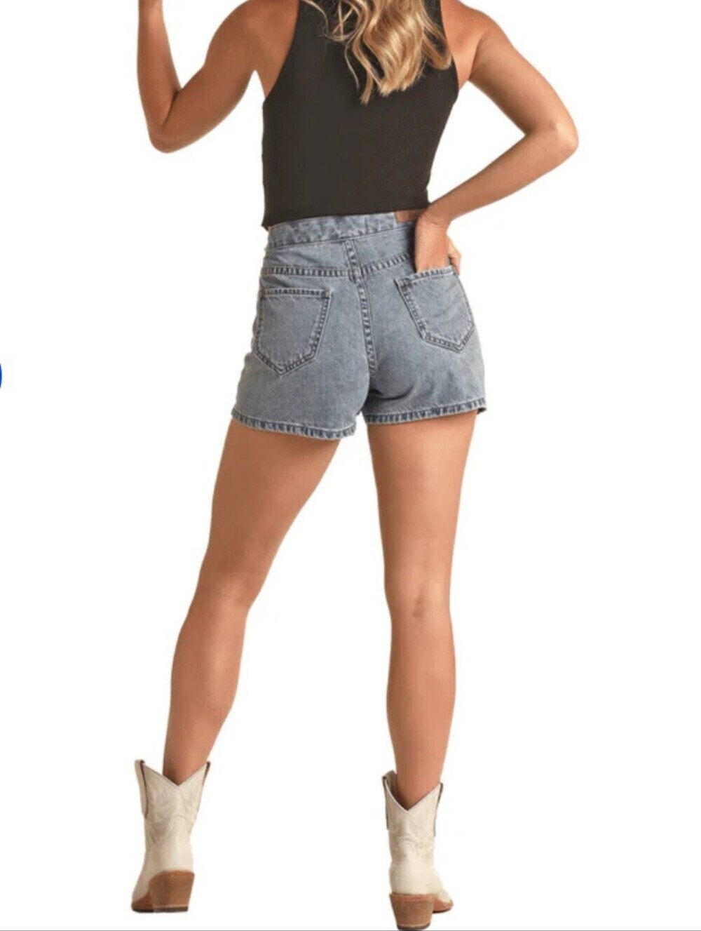 NWT Rock&Roll Denim Vintage-Inspired High Rise Skort With Silver Buckle Sz 31 - Picture 2 of 16